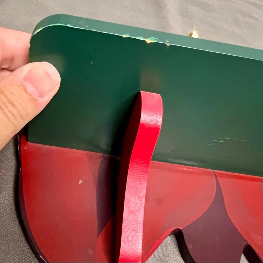 VTG Wooden Red Peppers Hanging Or Wall Mounted Shelf 16x3.5x5”